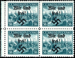 50 H. Im Postfrischen 4er-Block, Dabei Einmal Seltener Plattenfehler II, Mi. 536,-, Katalog: 51,51II **50 H. In... - Otros & Sin Clasificación