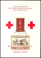 25 Fr. Rotes Kreuz Und 15 Fr. Tag Der Briefmarke Auf Blanco-Karte Mit Sonderstempel "SAARBRÜCKEN 28.4.50"... - Other & Unclassified