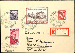 15 Fr. "Tag Der Briefmarke 1950" In Mischfrankatur Mit 5 Fr. Und 15 Fr. "Saar III" Sowie 15 Fr. Peter Wust Als... - Other & Unclassified
