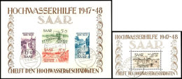 Blockausgabe "Hochwasserhilfe 1948",  Blockpaar In Gestempelter Erhaltung, Block 1 In Type II, Block 2 In Type I,... - Other & Unclassified