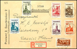 40 Cent Bis 5 Fr. Volkshilfe 1932, Satzfrankatur Auf R-Brief, Gestempelt "Saabrücken * 2 Bb 27.12.32",... - Other & Unclassified