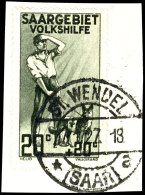 20 C., Volkshilfe 1926, Plattenfehler: " Rahmen über T Gebrochen", Auf Briefstück Klar Gestempelt... - Other & Unclassified