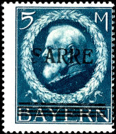 5 Mark Bayern Sarre Mit Aufdruckplattenfehler "verstümmeltes S Von Sarre" Tadellos Ungebraucht Mit Vollem... - Other & Unclassified