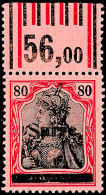 80 Pf. Germania Sarre Mit Aufdruck Type III, Oberrand Walze, Tadellos Postfrisch (Oberrand Vorgefaltet), Gepr. Dr.... - Otros & Sin Clasificación