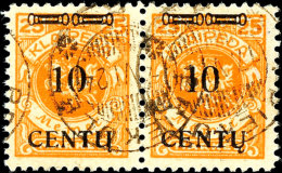 10 C Auf 25 M Typenpaar AI/BI Tadellos Gestempelt, Gepr. Klein BPP, Mi. 300.-, Katalog: 169W2 O10 C On 25 M... - Memel (Klaipeda) 1923