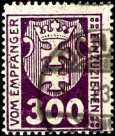 300 Pfennig Portomarke, Wz. 3Y (liegende Maschen), Zeitgerecht Entwertet "Danzig *4* 5.4.23", Tadellos Erhalten,... - Other & Unclassified