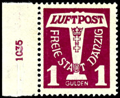 1 Gulden Flugpost 1935, Vom Bogenrand Links Mit Hausauftragsnummer "1035", Tadellos Postfrisch, Mi. 160.-, Katalog:... - Other & Unclassified