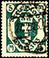 5 Mark Mit Liegendem Wasserzeichen Tadellos Gestempelt, Gepr. Kniep BPP Und Infla, Mi. 340,-, Katalog: 108Y Oo5... - Other & Unclassified