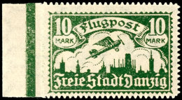 10 Mark "Flugpost 1921" Mit Liegendem Wasserzeichen (Y), Tadellos Postfrisch, Fotobefund Soecknick BPP (2017):... - Other & Unclassified