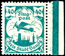 40 Pfg "Flugpost 1921", Wasserzeichen Liegend (Y), Tadellos Postfrisch, Fotobefund Soecknick BPP (2017): "echt,... - Otros & Sin Clasificación