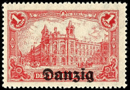 1 Mark Deutsches Reich Mit Aufdruck "Danzig", Plattenfehler III "rechte Rosette Links Beschädigt", Tadellos... - Otros & Sin Clasificación