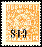 25 Pfg Dunkelorange Mit Dunkelblauem Aufdruck "C.I.S", Abart "kopfstehender Aufdruck", Tadellos Postfrisch Mit... - Autres & Non Classés