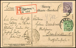 40 Pfg. Und 5 Pfg. Freimarken Je Mit Stempel FLENSBURG 19.3.20 Als Portogerechte Frankatur Auf R-Ansichtskarte "Zur... - Otros & Sin Clasificación