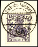 15 Pfg Germania Schwarzviolett Mit Violettblauem Aufdruck "LIBAU" In Type II, Tadellos Gestempelt Auf... - Otros & Sin Clasificación