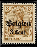 3 C. Auf 3 Pf. Germania, Zwischenraum 1,0, Postfrisch, Gepr. Dr. Hochstädter BPP, Mi. 130.-, Katalog: 11aII... - Other & Unclassified