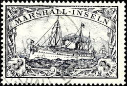 3 Mark Kaiseryacht, Tadellos Gestempelt, Fotobefund Dr. Hartung: "einwandfrei", Mi. 240.- Attest/Certificate:... - Islas Marshall