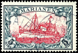 5 Mark Kaiseryacht Tadellos Gestempelt SAIPAN 10/2 12, Tiefst Gepr. Bothe BPP, Mi. 600,-, Katalog: 19 O5 Mark... - Islas Maríanas