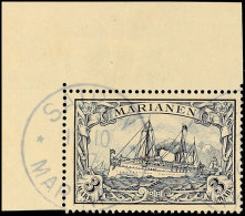 3 Mark Kaiseryacht Linke Obere Bogenecke Tadellos Gestempelt, Mi. 160.-, Katalog: 18 ER O3 Mark Imperial Yacht... - Mariana Islands