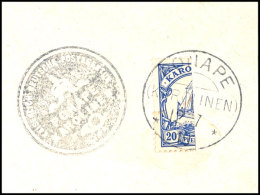 10 Pfg Kaiseryacht Senkrecht Halbiert (linke Hälfte) Tadellos Auf Briefstück Mit Stempel "PONAPE 12/7 10"... - Islas Carolinas