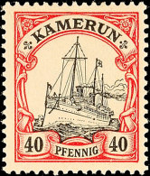 40 Pf. Mit Plattenfehler II (Punkt In Der Schiffsseitenlinie), Tadellos Ungebr., Fotobefund Jäschke-Lantelme... - Camerún