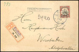 GUCHAB 3/8 08, Klar Auf Portorichtigem R-Brief Der 2. Gewichtstufe Mit Einzelfr. 40 Pf. Schiffszeichnung Nach... - German South West Africa