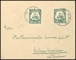 ARIS 12.6 08, Je Klar Und Zentr. Auf Portorichtigem Brief Mit 2mal 5 Pf. Schiffszeichnung Nach Gelsenkirchen Mit... - German South West Africa