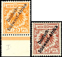 3 Pfg - 50 Pfg Aufdruckausgabe, Tadellos Ungebraucht, Mi. 610.-, Katalog: 1/4+I+II *3 Pfg - 50 Pfg Overprint... - Sud-Ouest Africain Allemand