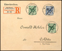 WIEDHAFEN 4/1 01; Ja Klar Und Zentr. Portorichtigem R-Brief Mit  3 Pesa (2) Und 10 Pesa Krone/Adler Nach Colditz... - Afrique Orientale