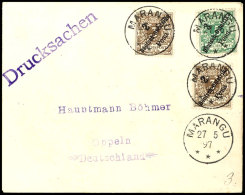 MARANGU 27 5 97, Je Klar Und Zentr. Auf Drucksache Mit 2 Pesa (2 Stück) Und 3 Pesa Krone/Adler Nach Oppeln,... - German East Africa