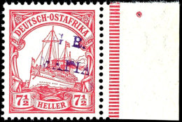 7 1/2 Heller Aufdruck Schwärzlichviolett Tadellos Postfrisch Vom Rechten Bogenrand, Tiefst Gepr. Kilian, Mi.... - German East Africa