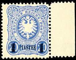 1 Piaster Auf 20 Pf., Aufdruck Schwarzblau (amtlicher Ne Kosack), Tadellos Postfrisch Vom Rechten Bogenrand, Tiefst... - Turkey (offices)