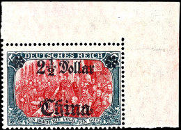 2 1/2 Dollar Auf 5 M. Deutsches Reich, Kriegsdruck, 25:17 Zähnungslöcher, Postfrisch Aus Der Rechten... - China (oficinas)