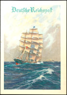 "Segelschiff Mit Hakenkreuzfahne", Schmuckblatt-Telegramm In Tadelloser Erhaltung, Gebraucht, Katalog: C187Lx2... - Otros & Sin Clasificación