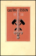 1938, Gautag Essen, Seltene Karte Mit Eingelassenem Seidenstoff, Gute Erhaltung  BF1938, Gau Day To Consume,... - Autres & Non Classés