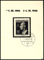 B&M: 1943, R. Heydrich, Kl. Trauergedenkblatt Mit Breitem Schwarzem Rand, Variante Starker Karton, Gerader... - Otros & Sin Clasificación