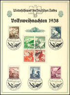 1938, WHW Gedenkblatt Volksweihnachten 1938 (DIN A5), Mit MiNr. 675/83 Und Pass. SST "BERLIN 23.12.1938", Sehr Gute... - Otros & Sin Clasificación