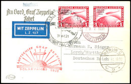 1931, Polarfahrt Mit Luftschiff 127, Heimfahrt (Bordpost), Abwurf Leningrad, Ankunftsstempel Der Fluglinie... - Autres & Non Classés