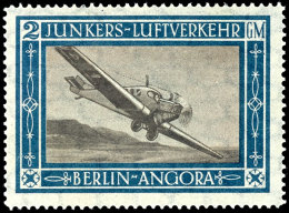 2 GM "Flugmarke Junkers Luftverkehr", Postflug Berlin - Stambul - Angora, Tadellos Postfrisch, Auflage Nur 1.000... - Correo Aéreo & Zeppelin