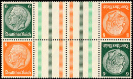 Hindenburg 1937, Doppelstück 6+Z+Z+8 Mit Zwischensteg 6 Strb., Mi. 200,-, Katalog: KZ29,1 **Hindenburg... - Other & Unclassified