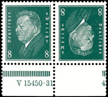 Reichspräsidenten 1928, Kehr-ZD Mit HAN V15450.31 4, Tadellos Postfrisch, Unsigniert, Mi. 250,-, Katalog:... - Autres & Non Classés