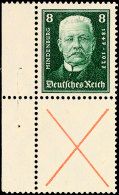 8 Pf.+X, Hindenburgspende 1927, Senkr. Zusammendruck Mit H-Blatt-Rand Postfrisch (unten Herstellungsbedingten... - Autres & Non Classés