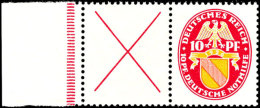 X+10 Pf., Nothilfe 1926, Waager. Zusammendruck Mit Bogenrand, Postfrisch, Mi. 250,-, Katalog: W24.1 **X 10 Pf.,... - Other & Unclassified