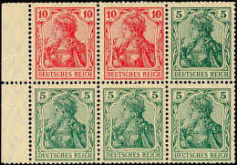 Germania 1919, 5+10 Pf., Heftchenblatt Durchgezähnt, Postfrisch, Kurzbefund Dr. Oechsner BPP: "echt Und... - Autres & Non Classés