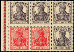 Germania 1919, 10 +15 Pf., Heftchenblatt Nicht Durchgezähnt, Postfrisch, Mi. 480,-, Katalog: HBl.21abB3... - Autres & Non Classés