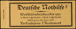 Nothilfe 1930, H-Blätter Nicht Durchgezähnt, Postfrisch, Deckelanschlag Und Beschriftet (Seite 3... - Booklets