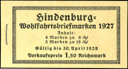 Hindenburgspende 1927, Tadellos Postfrisch, Ohne Aufschlag-Spur, Mi. 320,-, Katalog: MHB24.1... - Autres & Non Classés