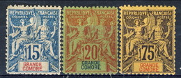 Grand Comore 1897 Tre Valori Della Serie 1-13 MH Cat. € 106 - Altri & Non Classificati