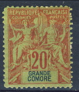 Grand Comore 1897 N. 7 C. 20 Rosso Mattone MH Cat. € 14,50 - Sonstige & Ohne Zuordnung