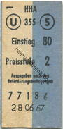 Deutschland - Hamburg - HHA - Hamburger Hochbahn AG - Fahrkarte 1967 Preisstufe 2 - Europe