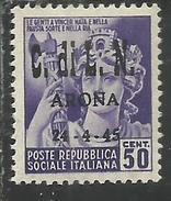 ITALY ITALIA 1945 CLN ARONA MONUMENTS DESTROYED OVERPRINTED MONUMENTI DISTRUTTI SOPRASTAMPATO 50 CENT MNH - National Liberation Committee (CLN)